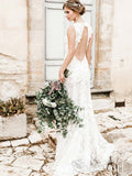 Bateau Wedding Dress with Embellished Bodice Vivid Floral Lace Wedding Gown AWD1683-SheerGirl