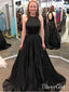 Black Beaded Prom Dresses Halter Emerald Green Long Prom Dresses APD3220