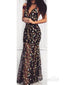 Black Mermaid Floral Prom Dresses Sexy V Neck Sheer See Through Formal Dresses ARD1339