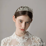 Blooming Crystal Snow Tiaras with Pearls ACC1140-SheerGirl