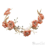 Blush Pink Floral Headband with Crystals ACC1114-SheerGirl