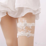 Bridal Lace Wedding Garters with Beads Bridal Garter Set ACC1012-SheerGirl