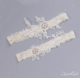 Bridal Lace Wedding Garters with Beads Bridal Garter Set ACC1012-SheerGirl