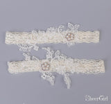 Bridal Lace Wedding Garters with Beads Bridal Garter Set ACC1012-SheerGirl