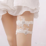 Bridal Lace Wedding Garters with Beads Bridal Garter Set ACC1012-SheerGirl