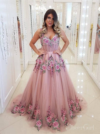 Corset Bodice Ball Gown Strapless Tulle Long Prom Dress in Floor
