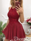 Burgundy A-line Lace Homecoming Dresses Short Graduation Dress ARD2394