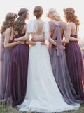 Burgundy Convertible Bridesmaid Dresses Tulle Purple Mismatched Bridesmaid Dresses ARD1166-SheerGirl