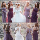 Burgundy Convertible Bridesmaid Dresses Tulle Purple Mismatched Bridesmaid Dresses ARD1166-SheerGirl