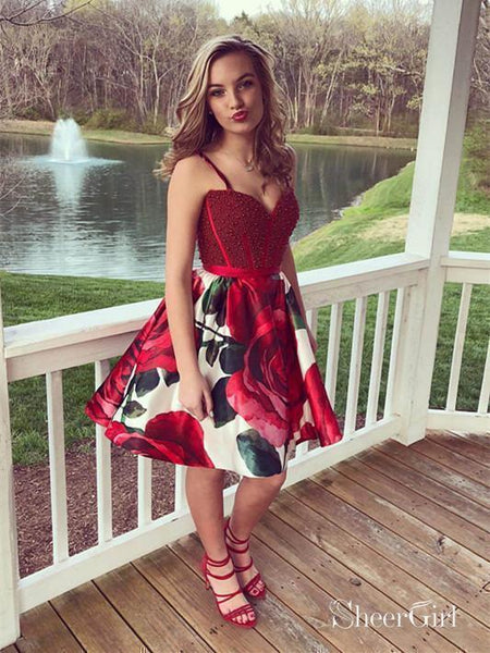 Floral hoco dresses best sale