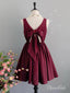 Burgundy Homecoming Dresses Knee Length Plum Short Bridesmaid Dress ARD1480