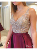 Burgundy See Through Beaded Homecoming Dresses with Pockets ARD1811-SheerGirl