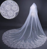 Cathedral Veils Beaded Lace Long Wedding Veil ACC1075-SheerGirl