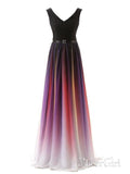 Celebrity Style Ombre Formal Dresses Evening Gowns V Neck Prom Dresses ARD1410-SheerGirl