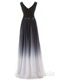 Celebrity Style Ombre Formal Dresses Evening Gowns V Neck Prom Dresses ARD1410-SheerGirl