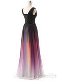 Celebrity Style Ombre Formal Dresses Evening Gowns V Neck Prom Dresses ARD1410-SheerGirl