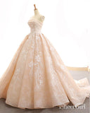 Champagne Lace Ball Gown Prom Dresses Princess Sweet 16 Dress ARD1938-SheerGirl