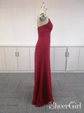 Cheap Chiffon Burgundy Mismatched Bridesmaid Dresses Maxi Dress ARD1829-SheerGirl