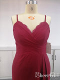 Cheap Chiffon Burgundy Mismatched Bridesmaid Dresses Maxi Dress ARD1829-SheerGirl