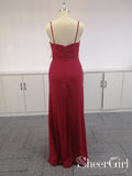 Cheap Chiffon Burgundy Mismatched Bridesmaid Dresses Maxi Dress ARD1829-SheerGirl