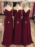 Cheap Chiffon Burgundy Mismatched Bridesmaid Dresses Maxi Dress ARD1829-SheerGirl