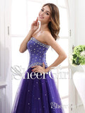 Cheap Junior Prom Dresses Medium Purple Beaded Sweetheart Prom Dresses ARD1088-SheerGirl