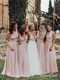 Cheap Long Blush Pink Bridesmaid Dresses Convertible Maxi Dress ARD1913-SheerGirl