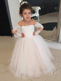 Cheap Tulle Sleeveless Light Pink Princess Ball Gown Flower Girl Dresses ARD1476-SheerGirl