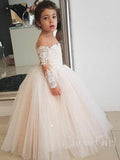 Cheap Tulle Sleeveless Light Pink Princess Ball Gown Flower Girl Dresses ARD1476-SheerGirl