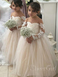 Cheap Tulle Sleeveless Light Pink Princess Ball Gown Flower Girl Dresses ARD1476-SheerGirl