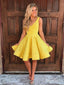 Cheap Yellow Homecoming Dress Knee Length Simple Homecoming Dresses ARD1587