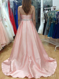 Classy Blush Pink Strapless Prom Dresses Beaded Formal Dresses ARD2306-SheerGirl