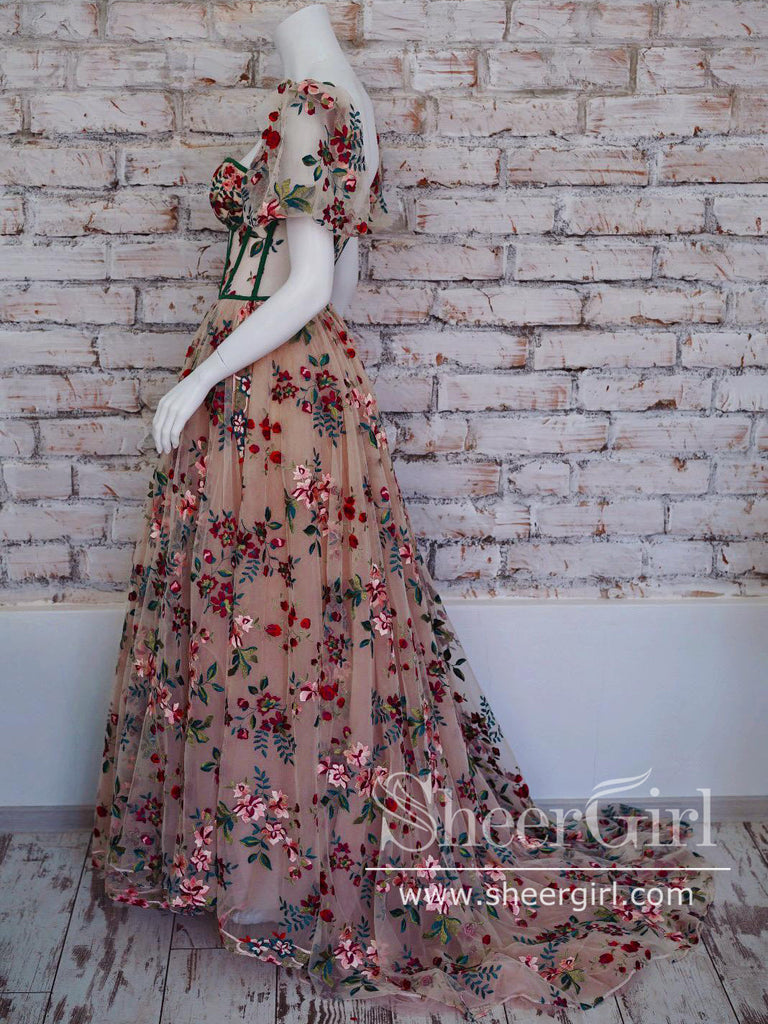 Vintage Floral Corset Dress - Cute Girls Summer Dress