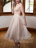 Corset Bodice Sweetheart Neckline Polka Dot Tulle A Line Wedding Dress AWD1760-SheerGirl