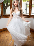 Daykota soft blush A-line with strapless bodice and lace - WED2B