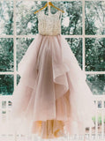 Crossed Back Straps Ball Gown Layered Organza Wedding Dress AWD1601-SheerGirl