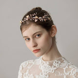 Crystal Gold Leaf Wedding Headband ACC1120-SheerGirl