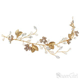 Crystal Gold Leaf Wedding Headband ACC1120-SheerGirl