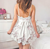 Cute A-line Spaghetti Strap Lace Homecoming Dresses Short MCL1040-SheerGirl