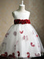 Cute Burgundy Floral Princess Flower Girl Dresses ARD1302