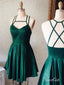 Vestidos de graduación de color verde oscuro para la universidad, vestidos cortos de fiesta, baratos ARD1115 