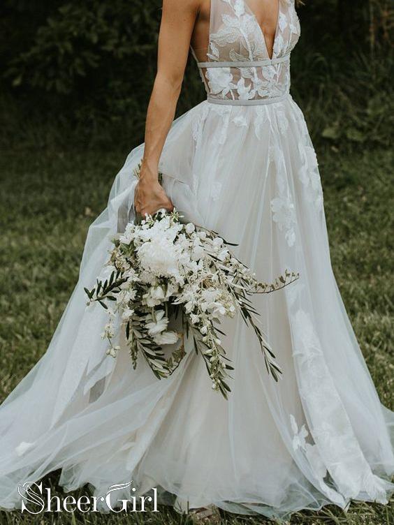 Pleated Organza A-Line Wedding Dress with Slit | David's Bridal