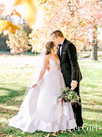 Illusion and Lace halter neck and racerback A-line Wedding Dress