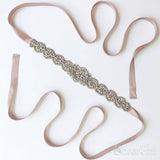 Dusty Rose Crystal Sashes with Ribbon ACC1163-SheerGirl