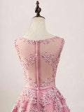 Dusty Rose Homecoming Dresses Lace Applique Beaded White Homecoming Dresses ARD1206-SheerGirl