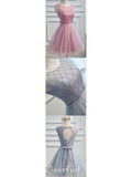 Dusty Rose Homecoming Dresses Short Organza Dusty Blue Homecoming Dresses ARD1207-SheerGirl