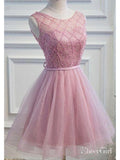 Dusty Rose Homecoming Dresses Short Organza Dusty Blue Homecoming Dresses ARD1207-SheerGirl