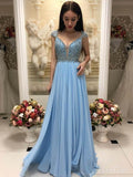 Elegant A-Line Beaded Lace Prom Dresses With Cap Sleeves ARD2190-SheerGirl