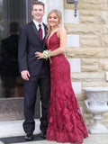 Elegant Mermaid Beaded Prom Dresses Deep V-neck Formal Dresses ARD2322-SheerGirl