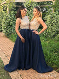 Elegant Two Piece Beaded Prom Dresses Long Formal Dresses ARD2307-SheerGirl